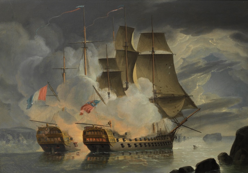 H M S  Mars and the French '74 Hercule off Brest, 21st April 1798