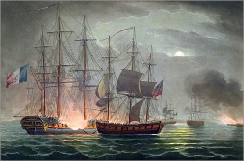 poster capture of la desiree july 7th 1800 from the naval achievements of great britain by james