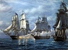 The CONSTITUTION Engaging HMS Ships CYANE and LEVANT