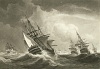 nicholas pocock under courses  the fleet at sea and reefed down in a heavy gale