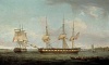 41 00380733~a frigate of the honourable east india company in two positions off the indian coast